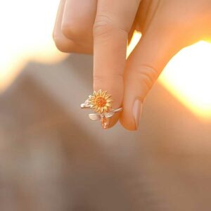 Bague Anti-Stress Papillon Étincelant – Élégance & Sérénité (Réglable)